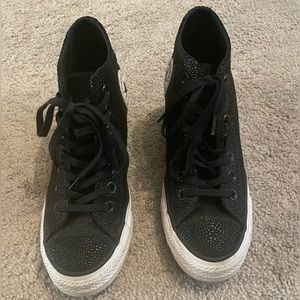 Size 6 Black Women’s Hidden Platform Wedge Converse All Star Sneakers